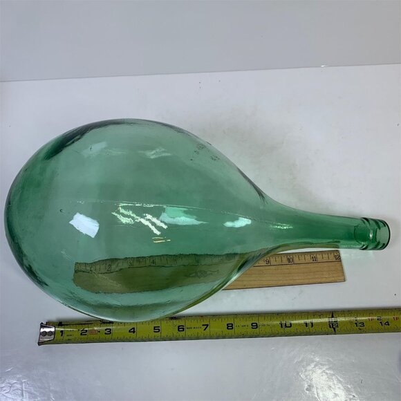 VTG ITALIAN AF VCP Piegaro green glass hand blown wine bottle/decanter/demijohn - Picture 5 of 5